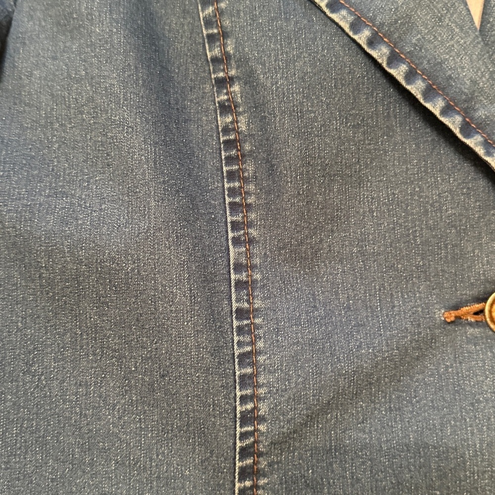 Classic Medium Wash Denim Blazer | Women's Tailored Jean Jacket - Picture 7 of 7